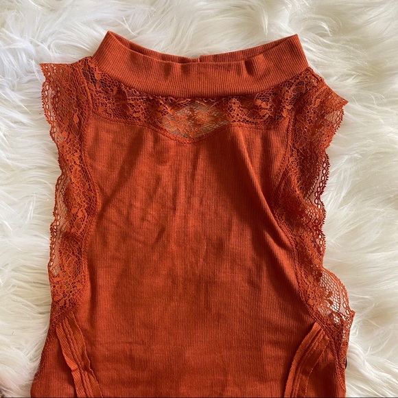 🆕Free People Ribbed Lace Tank Top - Picture 6 of 8